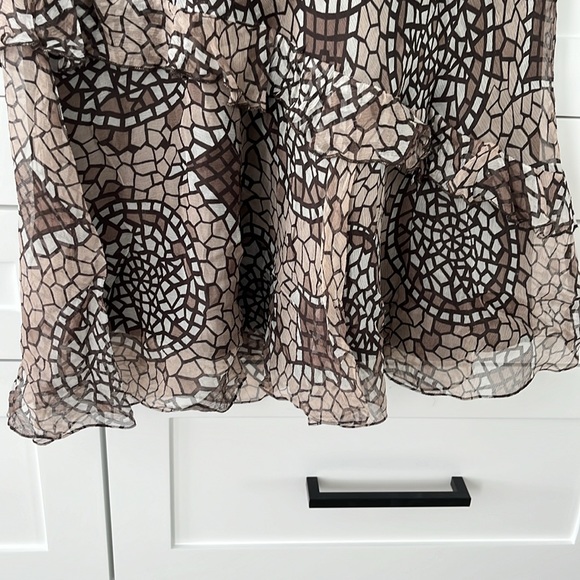 Laundry brown flowy silk maxi skirt size 4 - Picture 7 of 10